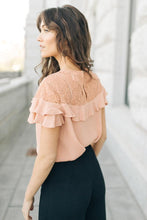 Load image into Gallery viewer, Ansley Lace Ruffle Sleeve Top