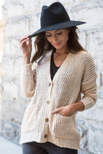 Load image into Gallery viewer, Amber Button Front Cardigan in Tan - FINAL SALE