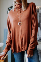 Load image into Gallery viewer, Dolman Cowl Neck Top in Rust