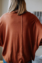 Load image into Gallery viewer, Dolman Cowl Neck Top in Rust