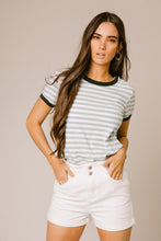 Load image into Gallery viewer, Harlie Striped Tee in Sage