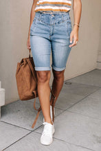 Load image into Gallery viewer, Amina Light Wash Bermuda Shorts