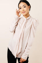Load image into Gallery viewer, Eliza Tie Neck Blouse in Taupe