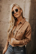 Load image into Gallery viewer, Cropped Tan Utility Jacket