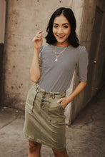 Load image into Gallery viewer, Ada Buttonfly Skirt in Olive Green