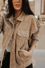 Load image into Gallery viewer, Corduroy Boyfriend Jacket in Tan