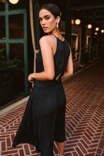 Load image into Gallery viewer, Della Halter Neck Dress in Navy-FINAL SALE