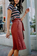 Load image into Gallery viewer, Arlington Paper Bag Skirt in Brick