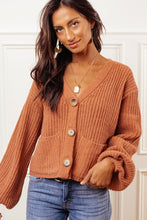 Load image into Gallery viewer, Celeste Button Front Cardigan in Rust
