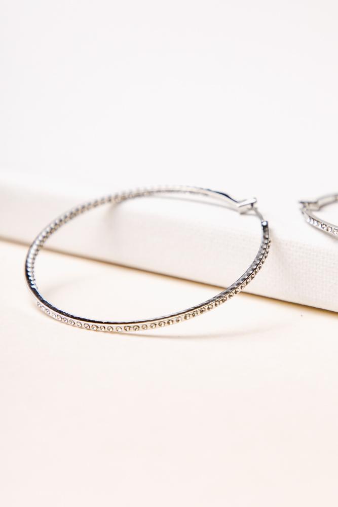 Crystal Studded Hoops