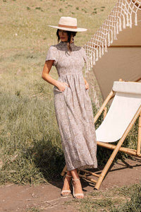 Adele Leaf Print Maxi Dress