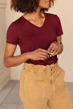 Load image into Gallery viewer, Essentials V Neck Tee in Berry
