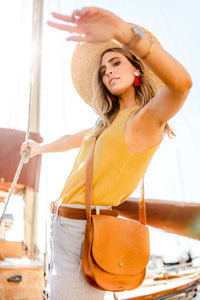 Above All Knit Halter Tank in Mustard